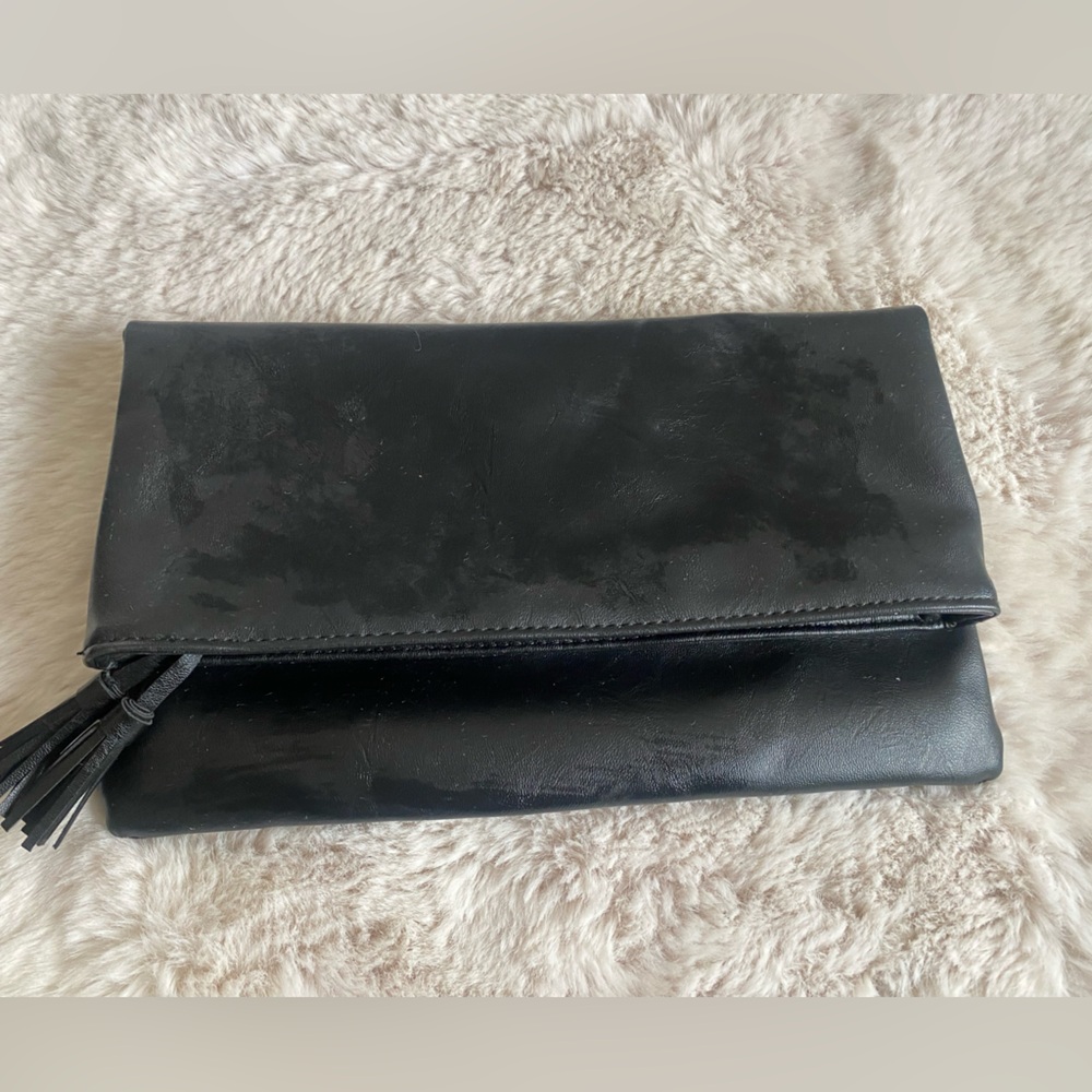 Elegant  Black Leather Clutch